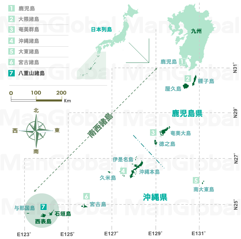 日本全国のマヤプシキ分布図